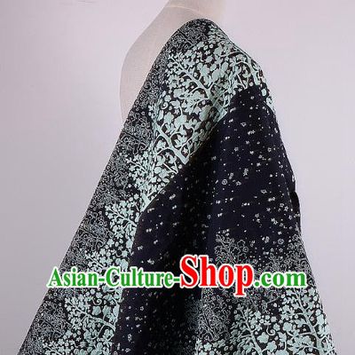 Chinese Traditional Costume Royal Palace Navy Brocade Fabric, Chinese Ancient Clothing Drapery Hanfu Cheongsam Material