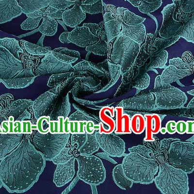 Chinese Traditional Costume Royal Palace Deep Blue Brocade Fabric, Chinese Ancient Clothing Drapery Hanfu Cheongsam Material