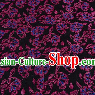 Chinese Traditional Costume Royal Palace Black Brocade Fabric, Chinese Ancient Clothing Drapery Hanfu Cheongsam Material