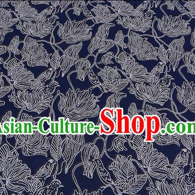 Chinese Traditional Costume Royal Palace Blue Brocade Fabric, Chinese Ancient Clothing Drapery Hanfu Cheongsam Material