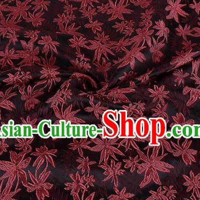 Chinese Traditional Costume Royal Palace Maple Leaf Pattern Brocade Fabric, Chinese Ancient Clothing Drapery Hanfu Cheongsam Material