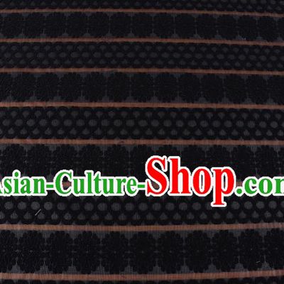 Chinese Traditional Costume Royal Palace Ink Painting Pattern Black Brocade Fabric, Chinese Ancient Clothing Drapery Hanfu Cheongsam Material