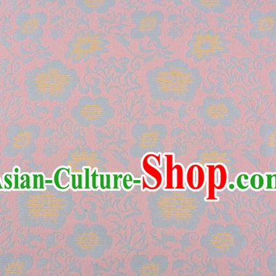 Chinese Traditional Costume Royal Palace Flowers Pattern Pink Brocade Fabric, Chinese Ancient Clothing Drapery Hanfu Cheongsam Material