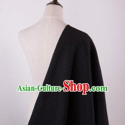 Chinese Traditional Costume Royal Palace Flowers Pattern Black Brocade Fabric, Chinese Ancient Clothing Drapery Hanfu Cheongsam Material