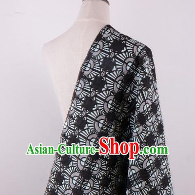 Chinese Traditional Costume Royal Palace Pattern Black Brocade Fabric, Chinese Ancient Clothing Drapery Hanfu Cheongsam Material