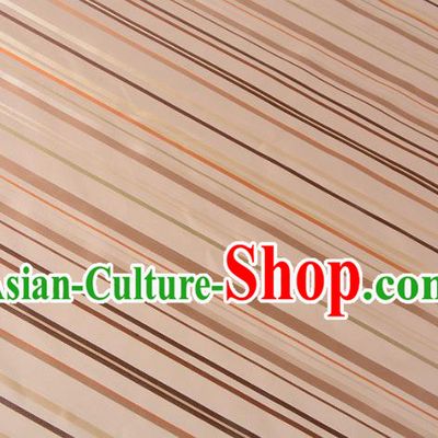 Chinese Traditional Costume Royal Palace Stripe Pattern Golden Silk Brocade Fabric, Chinese Ancient Clothing Drapery Hanfu Cheongsam Material