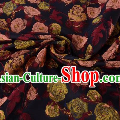 Chinese Traditional Costume Royal Palace Printing Rose Brocade Fabric, Chinese Ancient Clothing Drapery Hanfu Cheongsam Material