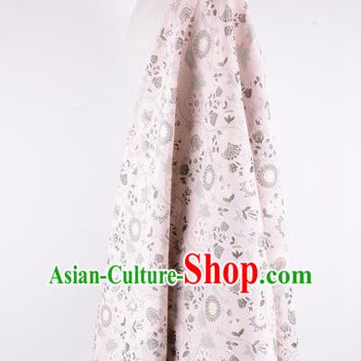 Chinese Traditional Costume Royal Palace Pattern Pink Brocade Fabric, Chinese Ancient Clothing Drapery Hanfu Cheongsam Material