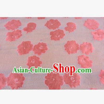 Chinese Traditional Costume Royal Palace Pink Flowers Pattern Brocade Fabric, Chinese Ancient Clothing Drapery Hanfu Cheongsam Material