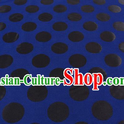 Chinese Traditional Costume Royal Palace Pattern Blue Brocade Fabric, Chinese Ancient Clothing Drapery Hanfu Cheongsam Material