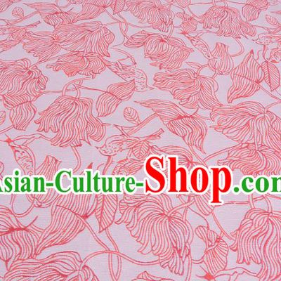 Chinese Traditional Costume Royal Palace Flowers Pattern Pink Brocade Fabric, Chinese Ancient Clothing Drapery Hanfu Cheongsam Material