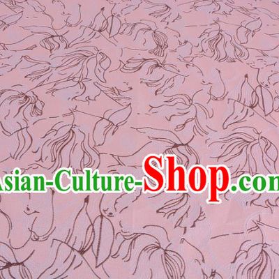 Chinese Traditional Costume Royal Palace Flowers Pattern Pink Brocade Fabric, Chinese Ancient Clothing Drapery Hanfu Cheongsam Material