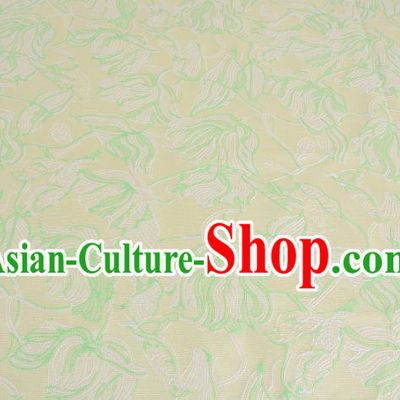 Chinese Traditional Costume Royal Palace Flowers Pattern Yellow Brocade Fabric, Chinese Ancient Clothing Drapery Hanfu Cheongsam Material
