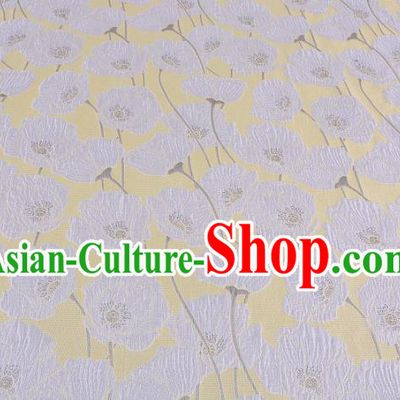 Chinese Traditional Costume Royal Palace Flowers Yellow Satin Brocade Fabric, Chinese Ancient Clothing Drapery Hanfu Cheongsam Material