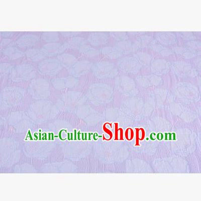 Chinese Traditional Costume Royal Palace Flowers Lilac Satin Brocade Fabric, Chinese Ancient Clothing Drapery Hanfu Cheongsam Material