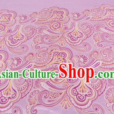 Chinese Traditional Costume Royal Palace Printing Pink Satin Brocade Fabric, Chinese Ancient Clothing Drapery Hanfu Cheongsam Material