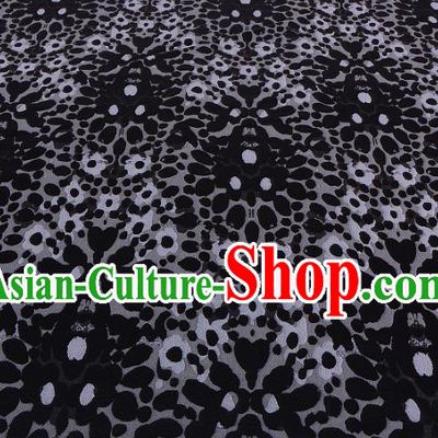 Chinese Traditional Costume Royal Palace Black Satin Brocade Fabric, Chinese Ancient Clothing Drapery Hanfu Cheongsam Material