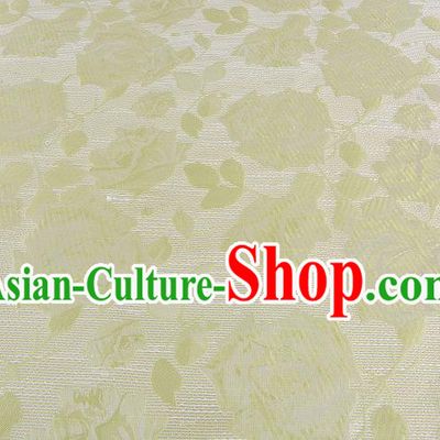 Chinese Traditional Costume Royal Palace Rose Pattern Green Brocade Fabric, Chinese Ancient Clothing Drapery Hanfu Cheongsam Material