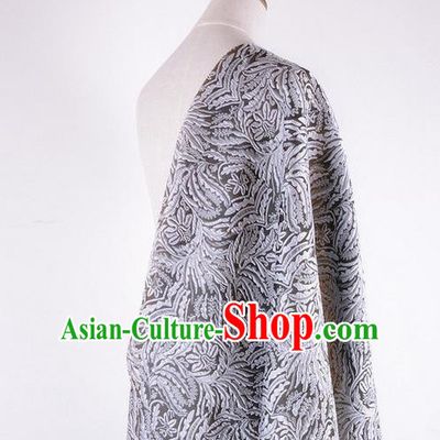 Chinese Traditional Costume Royal Palace Pattern Grey Brocade Fabric, Chinese Ancient Clothing Drapery Hanfu Cheongsam Material