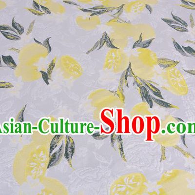 Chinese Traditional Costume Royal Palace Lotus Root Pattern White Satin Brocade Fabric, Chinese Ancient Clothing Drapery Hanfu Cheongsam Material