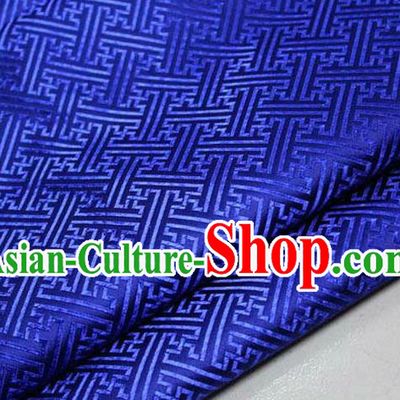 Chinese Traditional Costume Royal Palace Pattern Mongolian Robe Royalblue Brocade Fabric, Chinese Ancient Clothing Drapery Hanfu Cheongsam Material