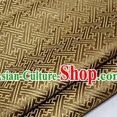 Chinese Traditional Costume Royal Palace Pattern Mongolian Robe Bronze Brocade Fabric, Chinese Ancient Clothing Drapery Hanfu Cheongsam Material