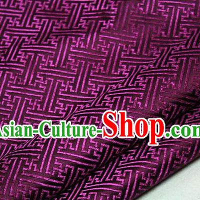 Chinese Traditional Costume Royal Palace Pattern Mongolian Robe Purple Brocade Fabric, Chinese Ancient Clothing Drapery Hanfu Cheongsam Material