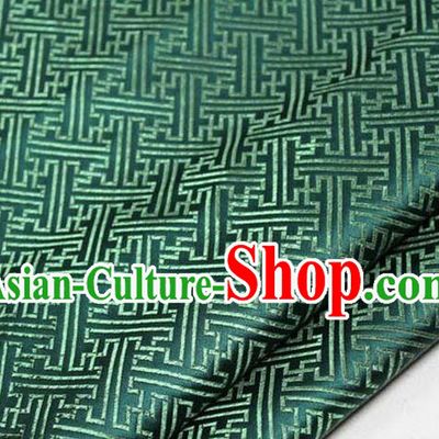Chinese Traditional Costume Royal Palace Pattern Mongolian Robe Green Brocade Fabric, Chinese Ancient Clothing Drapery Hanfu Cheongsam Material