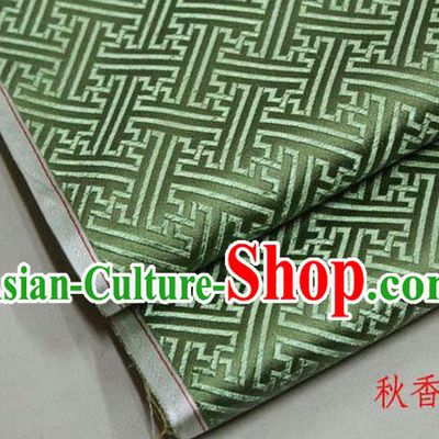 Chinese Traditional Costume Royal Palace Pattern Mongolian Robe Light Green Brocade Fabric, Chinese Ancient Clothing Drapery Hanfu Cheongsam Material