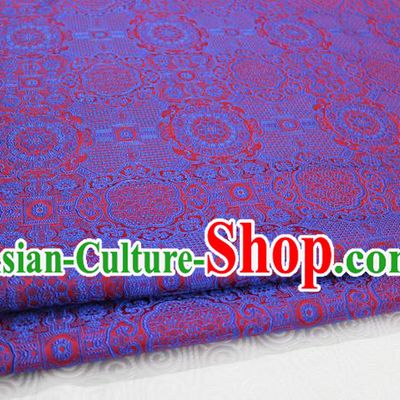 Chinese Traditional Royal Palace Pattern Mongolian Robe Purple Brocade Fabric, Chinese Ancient Costume Drapery Hanfu Cheongsam Material