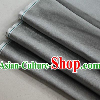Chinese Traditional Royal Palace Mongolian Robe Grey Satin Brocade Fabric, Chinese Ancient Costume Drapery Hanfu Cheongsam Material