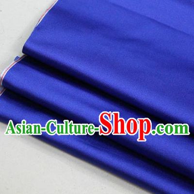 Chinese Traditional Royal Palace Mongolian Robe Royalblue Satin Brocade Fabric, Chinese Ancient Costume Drapery Hanfu Cheongsam Material