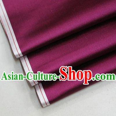 Chinese Traditional Royal Palace Mongolian Robe Amaranth Satin Brocade Fabric, Chinese Ancient Costume Drapery Hanfu Cheongsam Material