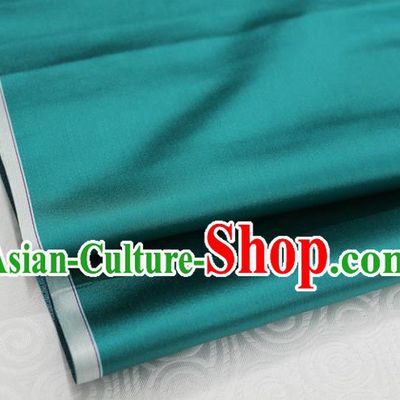 Chinese Traditional Royal Palace Mongolian Robe Peacock Green Satin Brocade Fabric, Chinese Ancient Costume Drapery Hanfu Cheongsam Material