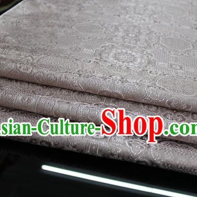 Chinese Traditional Royal Palace Pattern Mongolian Robe Champagne Brocade Fabric, Chinese Ancient Costume Drapery Hanfu Cheongsam Material
