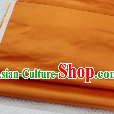Chinese Traditional Royal Palace Mongolian Robe Orange Satin Brocade Fabric, Chinese Ancient Costume Drapery Hanfu Cheongsam Material