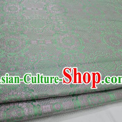 Chinese Traditional Royal Palace Pattern Mongolian Robe Light Green Brocade Fabric, Chinese Ancient Costume Drapery Hanfu Cheongsam Material