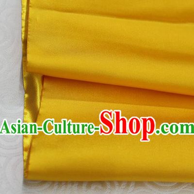 Chinese Traditional Royal Palace Mongolian Robe Golden Satin Brocade Fabric, Chinese Ancient Costume Drapery Hanfu Cheongsam Material