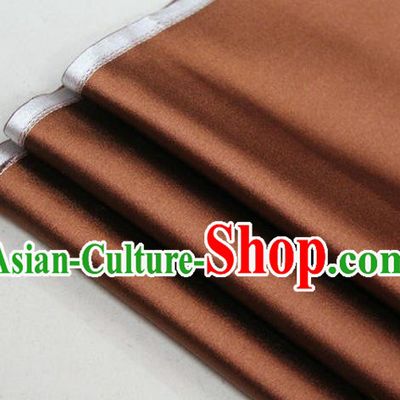 Chinese Traditional Royal Palace Mongolian Robe Deep Coffee Satin Brocade Fabric, Chinese Ancient Costume Drapery Hanfu Cheongsam Material