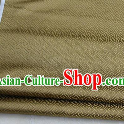 Chinese Traditional Royal Palace Back Pattern Mongolian Robe Bronze Satin Brocade Fabric, Chinese Ancient Costume Drapery Hanfu Tang Suit Material