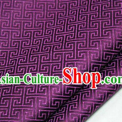 Chinese Traditional Royal Palace Back Pattern Mongolian Robe Amaranth Satin Brocade Fabric, Chinese Ancient Costume Drapery Hanfu Tang Suit Material