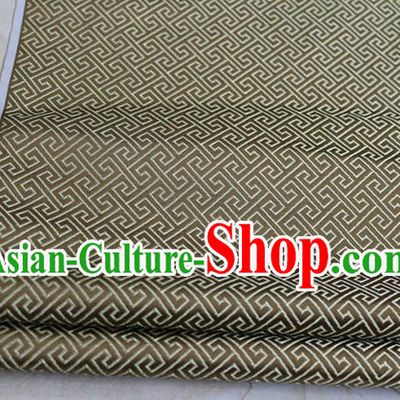 Chinese Traditional Royal Palace Back Pattern Mongolian Robe Bronze Satin Brocade Fabric, Chinese Ancient Costume Drapery Hanfu Tang Suit Material