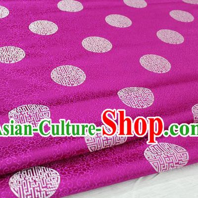 Chinese Traditional Royal Palace Longevity Pattern Mongolian Robe Rosy Brocade Fabric, Chinese Ancient Costume Drapery Hanfu Tang Suit Material
