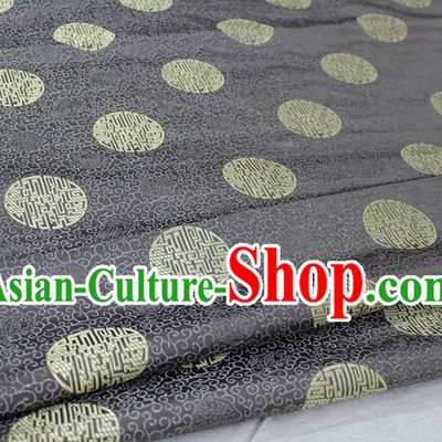 Chinese Traditional Royal Palace Longevity Pattern Mongolian Robe Grey Brocade Fabric, Chinese Ancient Costume Drapery Hanfu Tang Suit Material