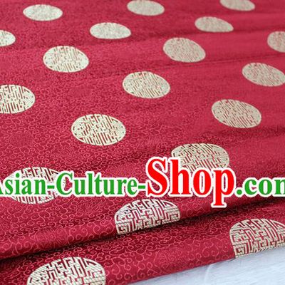 Chinese Traditional Royal Palace Longevity Pattern Mongolian Robe Red Brocade Fabric, Chinese Ancient Costume Drapery Hanfu Tang Suit Material