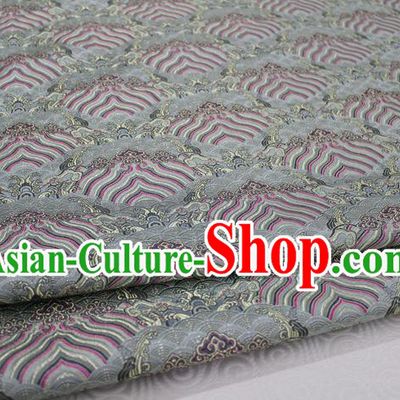 Chinese Traditional Royal Palace Pattern Mongolian Robe Grey Brocade Fabric, Chinese Ancient Emperor Costume Drapery Hanfu Tang Suit Material