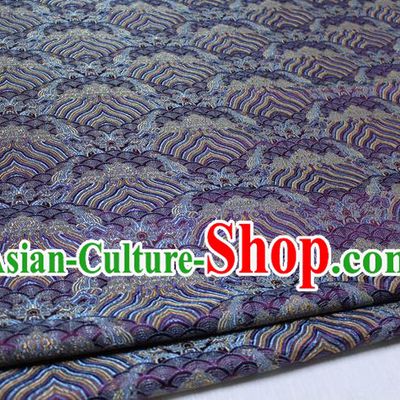 Chinese Traditional Royal Palace Pattern Mongolian Robe Purple Brocade Fabric, Chinese Ancient Emperor Costume Drapery Hanfu Tang Suit Material