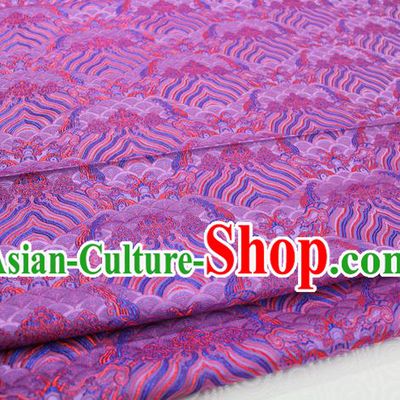 Chinese Traditional Royal Palace Pattern Mongolian Robe Amaranth Brocade Fabric, Chinese Ancient Emperor Costume Drapery Hanfu Tang Suit Material