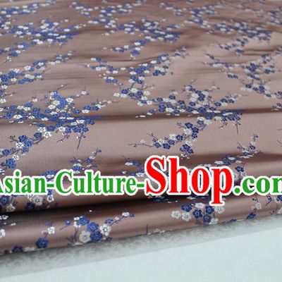 Chinese Traditional Royal Palace Wintersweet Pattern Cheongsam Incarnadine Brocade Fabric, Chinese Ancient Emperor Costume Drapery Hanfu Tang Suit Material