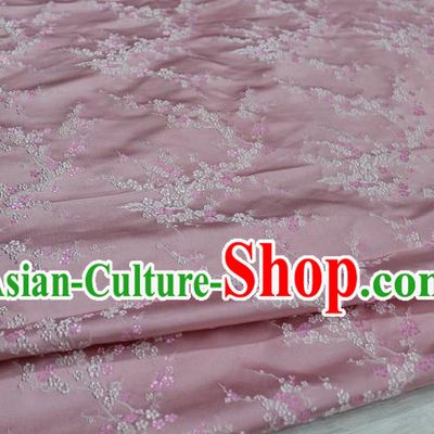 Chinese Traditional Royal Palace Wintersweet Pattern Cheongsam Light Pink Brocade Fabric, Chinese Ancient Emperor Costume Drapery Hanfu Tang Suit Material